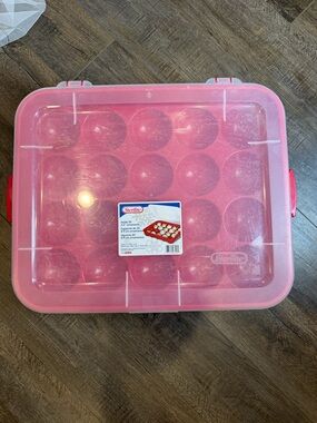 🎄 Sterilite Christmas Ornament Storage Box – Holds 20 Ornaments (3.5”)